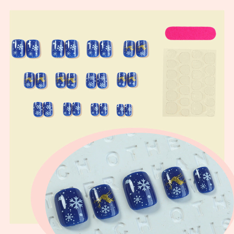 Artificial nail set with festive snowflake design Kalsten