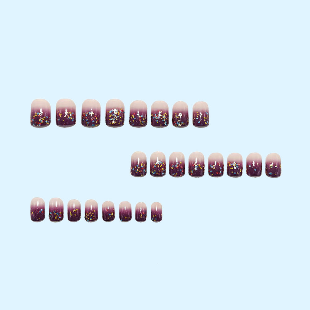 Artificial nails with glitter gradient and colorful accent Kalsten