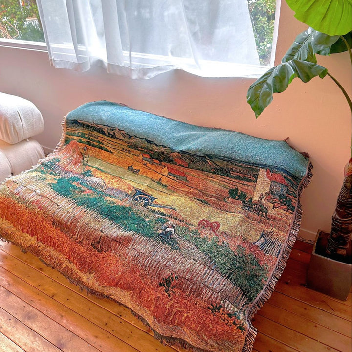 Artistic Landscape Tapestry Throw Blanket