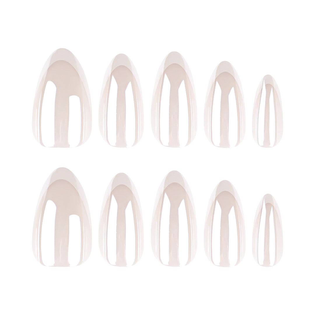 Artistic stiletto nails with elegant French tip embellishments Kalsten