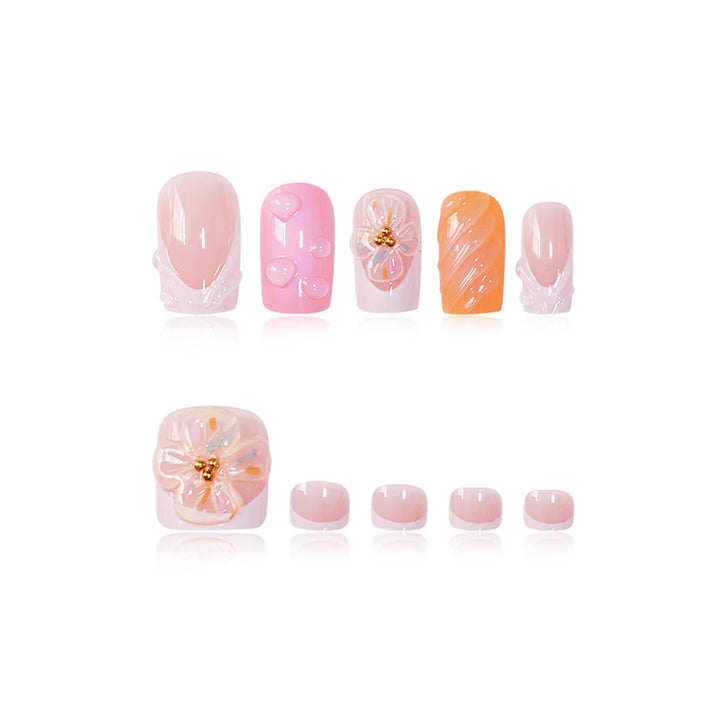 3D Floral Decorative Press-On Nails Set Kalsten