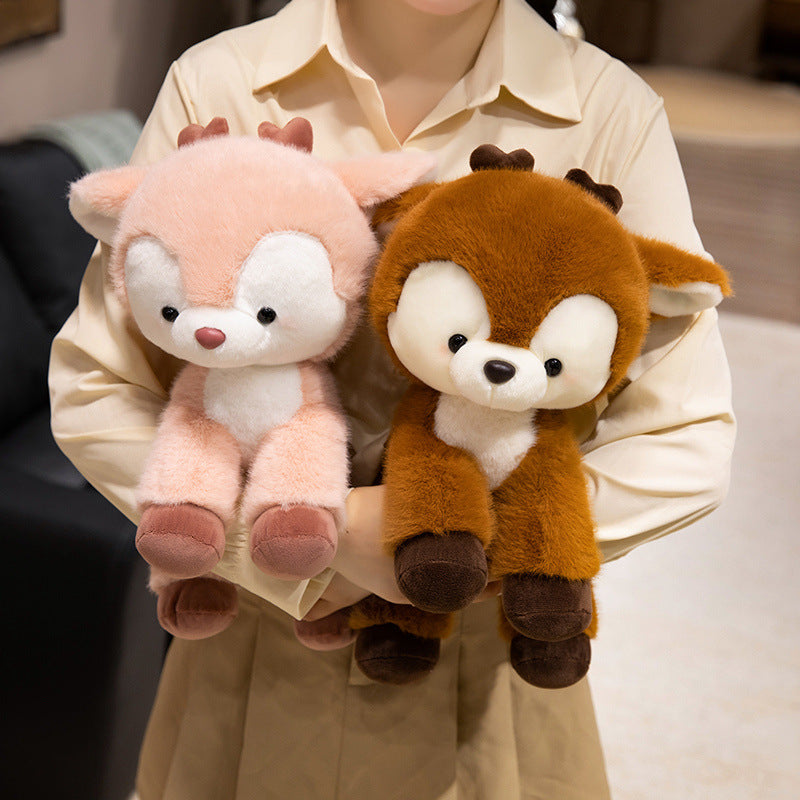 Soft Plush Sitting Deer Stuffed Animal with Ultra-Soft Fur Kalsten