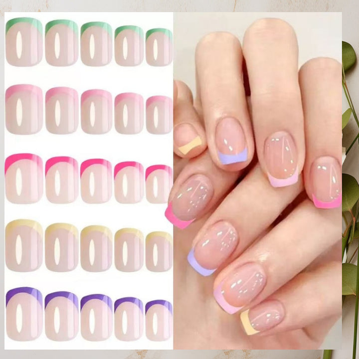 Artificial Nail Set with Colorful Accented Tips Kalsten
