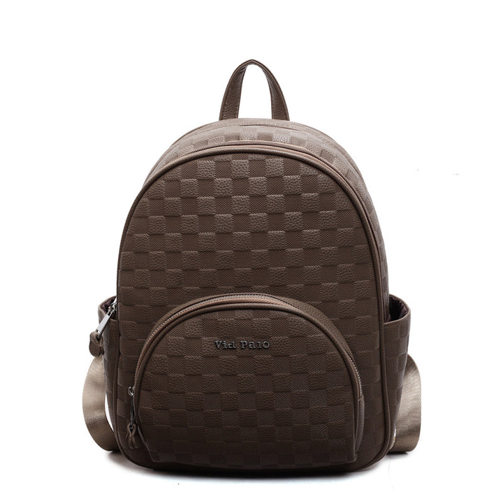 Stylish Checkerboard Backpack