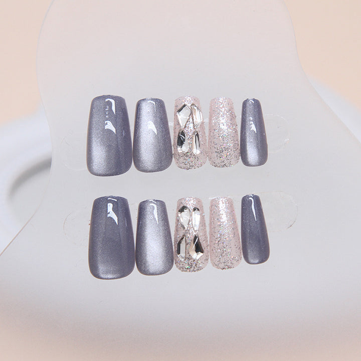 Glamorous Crystal-Embellished Press-On Nail Tips Kalsten