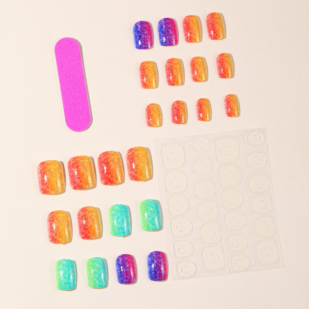 Sparkling Gradient Glitter Nail Art Extensions Kalsten