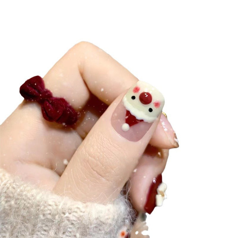 Festive Winter-Themed Press-On Nail Set Kalsten