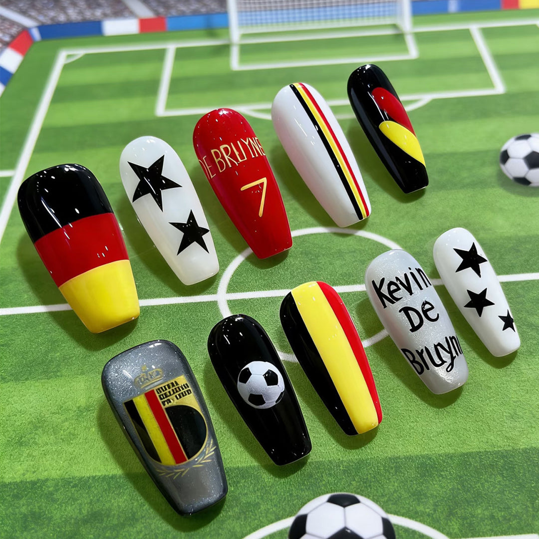 Sports-Themed Press-On Nail Art Kalsten