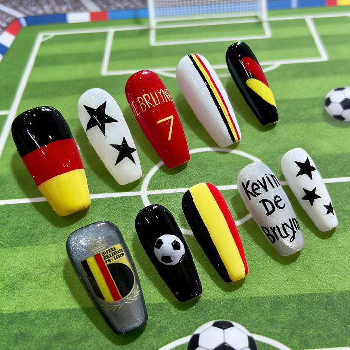 Sports-Themed Press-On Nail Art Kalsten