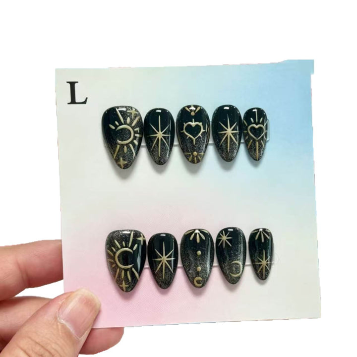 Artistic Nail Art Set with Celestial Designs