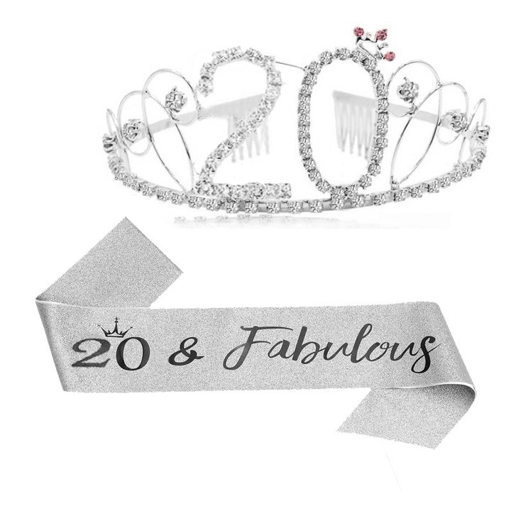 Ladies Glittering Tiara with Festive "50 & Fabulous" Design Kalsten