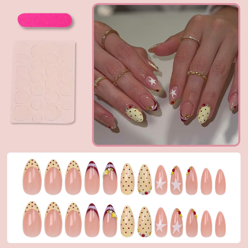 Acrylic Nail Set with Luxurious Accents and Creative Designs Kalsten