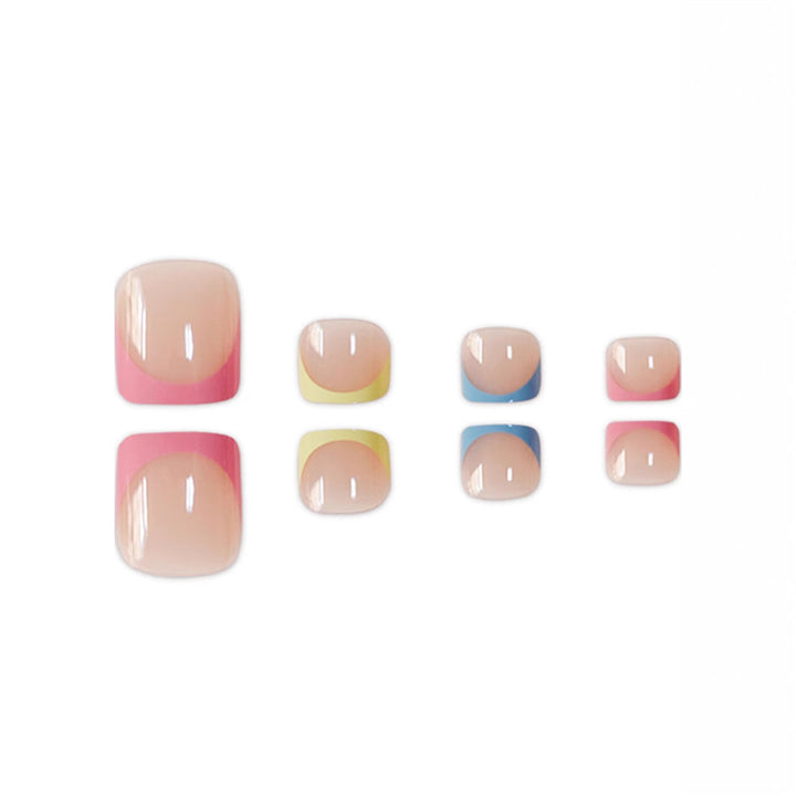 Colorful French Tip Pedicure Kalsten