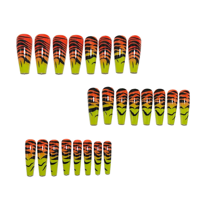 Fashionable Tiger Design Artificial Nails Kalsten