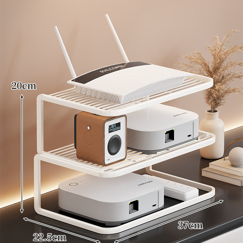 Ventilated Desktop Router and Modem Stand Organizer