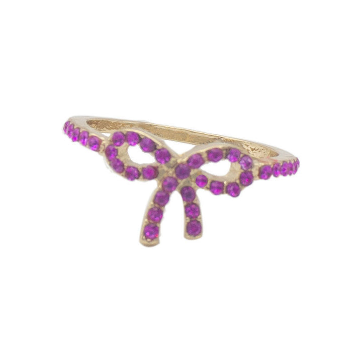 Bow-Designed Stone-Embellished Ring Kalsten