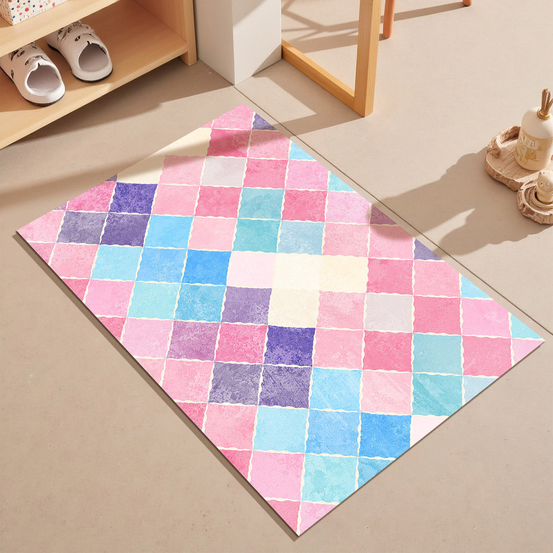 Colorful Geometric Pattern Bath Mat