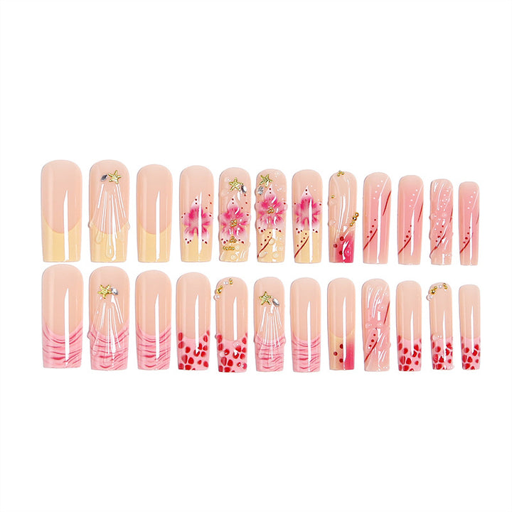 Artistic Nail Tips with Botanical Design Kalsten
