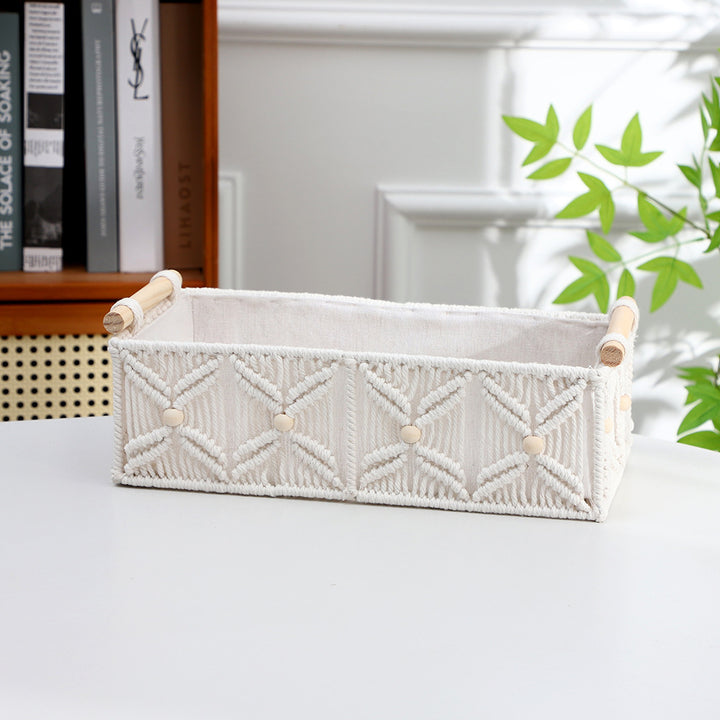 Decorative Macrame Storage Basket Kalsten