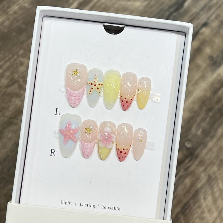 Summer-Inspired Press-On Nail Art Set Kalsten