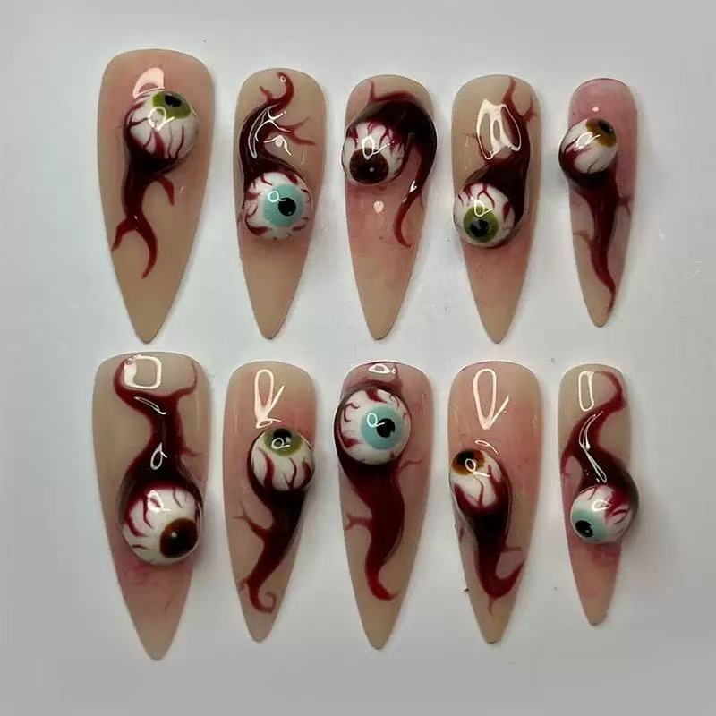 Artistic Vibrant Design Press-On Nail Set Kalsten
