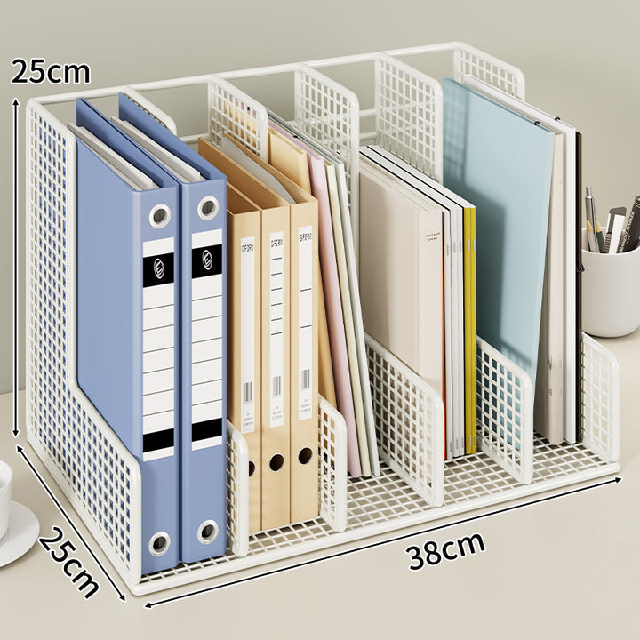 Mesh Grid Desktop File Organizer with Adjustable Vertical Dividers