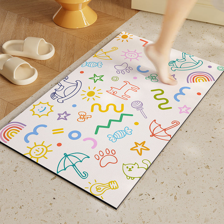 Colorful Patterned Bath Mat Kalsten
