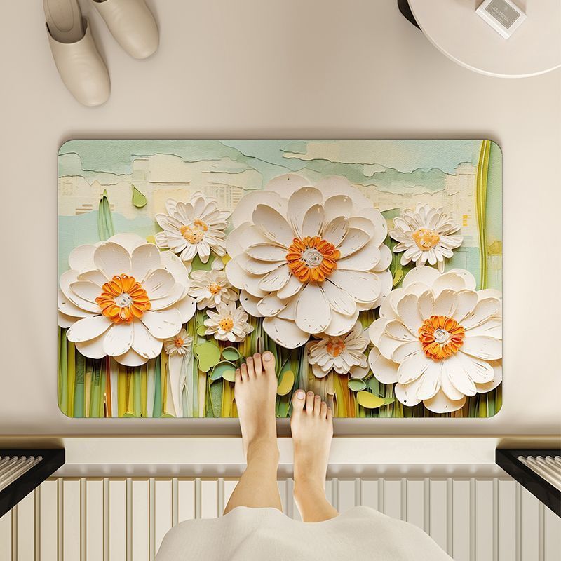 Floral Embossed Bath Mat Kalsten