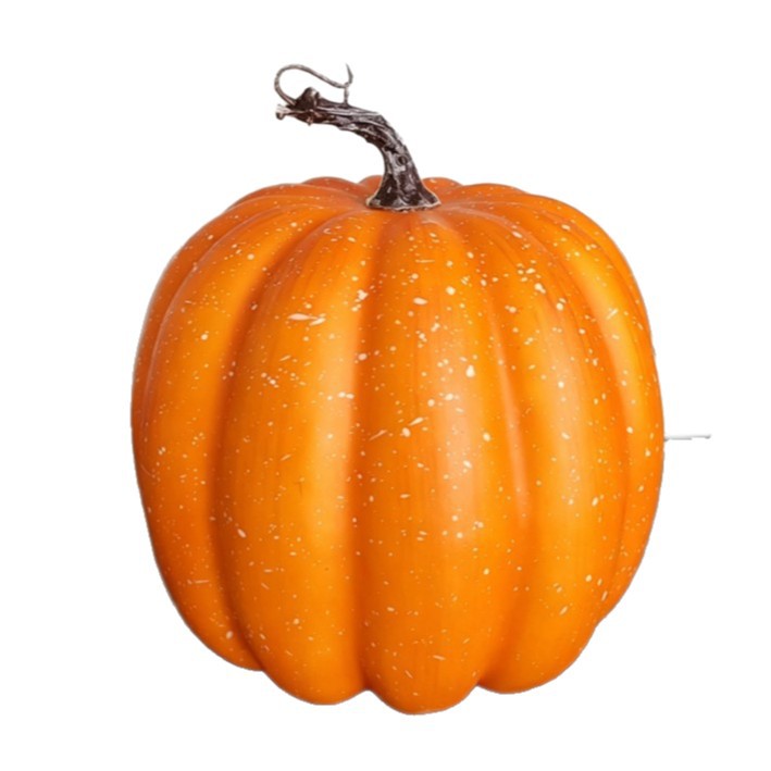 Decorative pumpkin made of foam with realistic texture finish and twisted stem