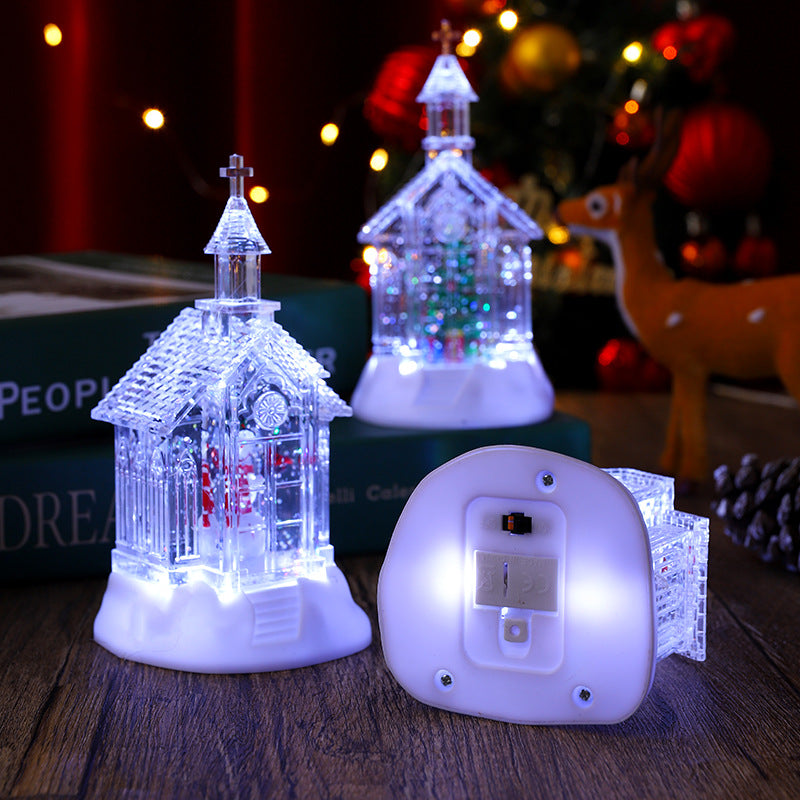 Decorative Christmas lantern with snowman scene Kalsten