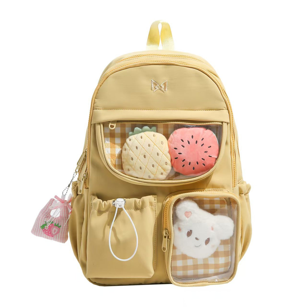 Backpack with Transparent Extra Compartments and Stylish Design Kalsten