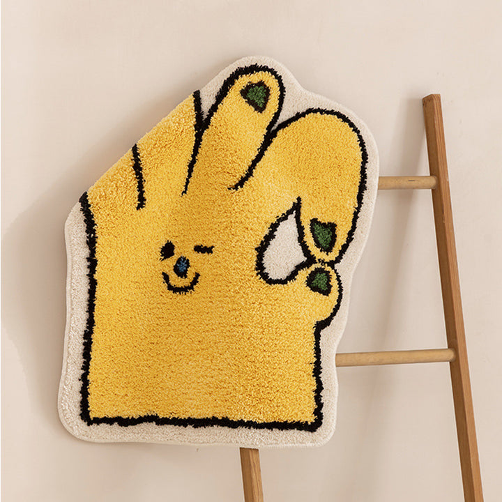 Funny hand-shaped bath mat made of non-slip microfiber plush Kalsten