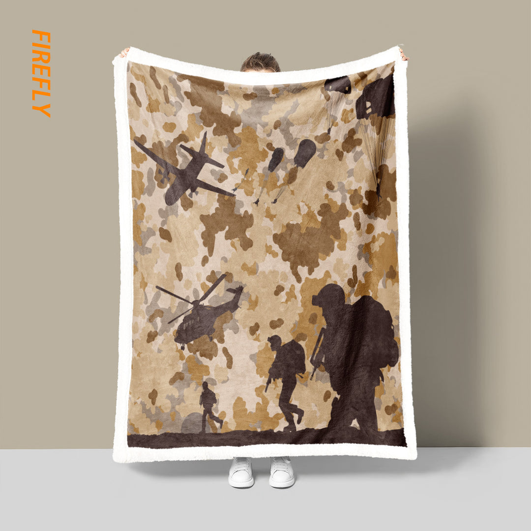 Tactical Camo Fleece Throw Blanket