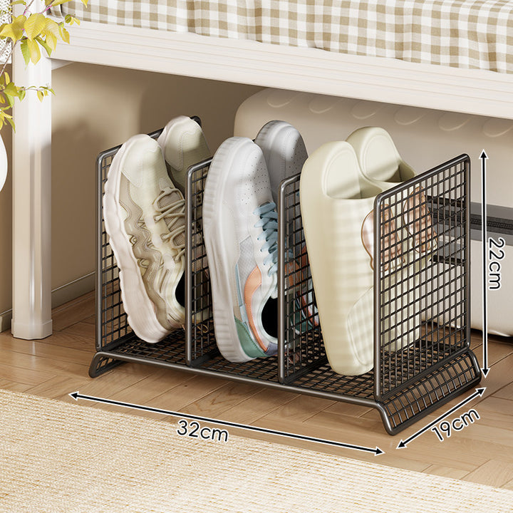 Vertical Mesh Divider Shoe Rack for Compact Under-Bed and Entryway Storage