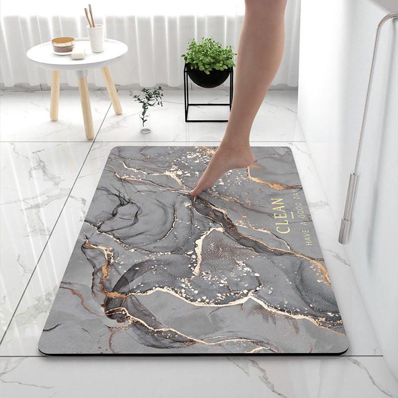 Stylish Marble Design Bath Mat Kalsten