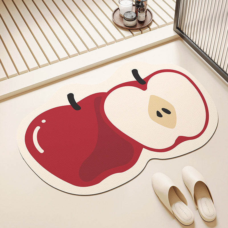 Playful Apple-Shaped Bath Mat