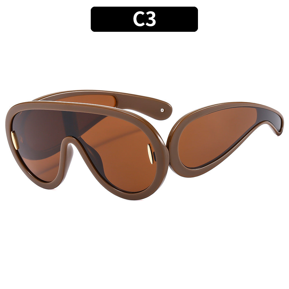 Futuristic Dual-Lens Shield Sunglasses
