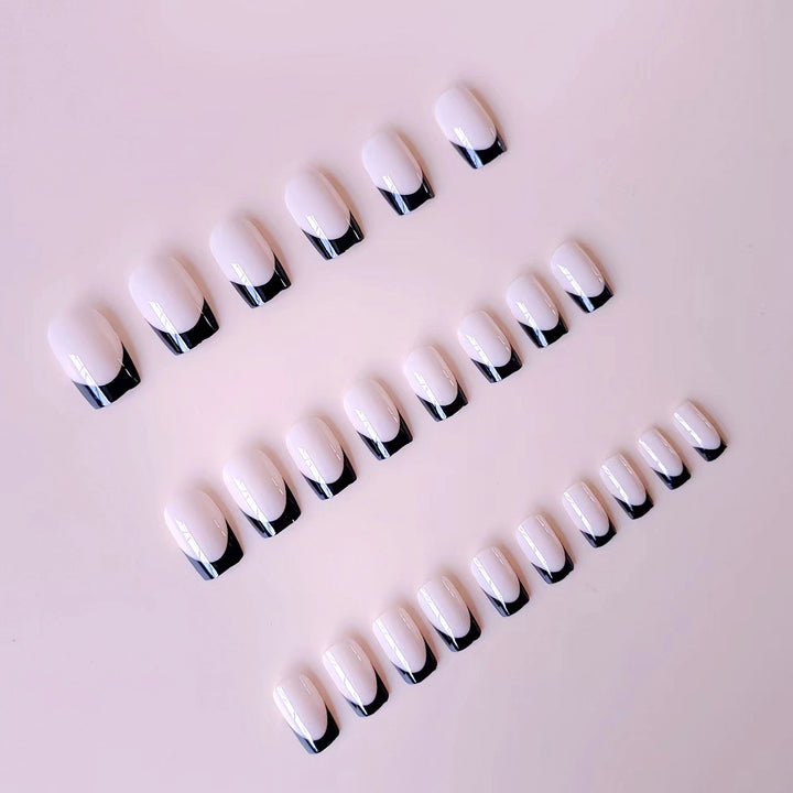 Acrylic nail set with elegant French tips and matte finish Kalsten
