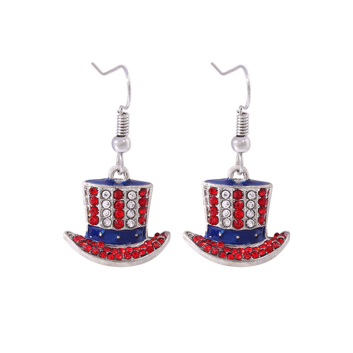 Women's long multi-layer star drop earrings with crystal embellishments and rhodium-plated alloy Kalsten