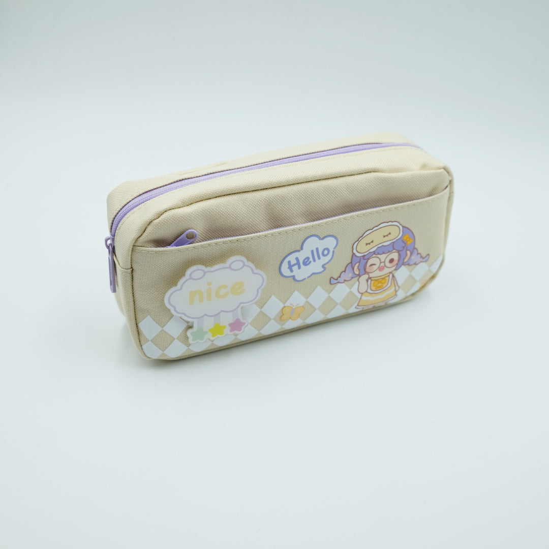 Cute Character Zippered Pencil Case