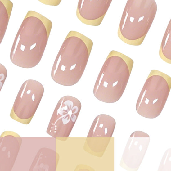 Elegant Floral French Tip Nail Art Kalsten