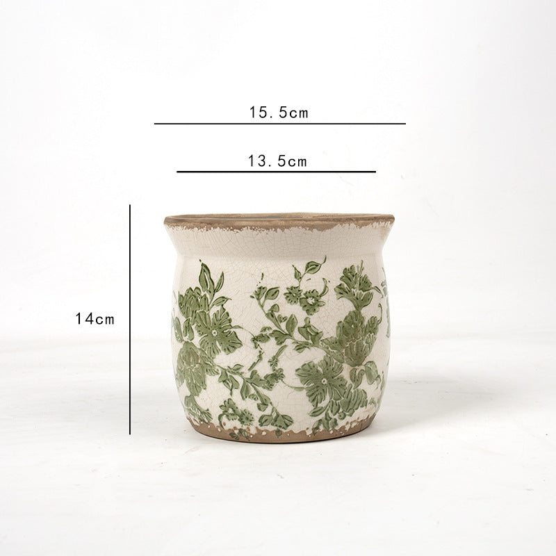 Decorative ceramic plant container with artistic design Kalsten