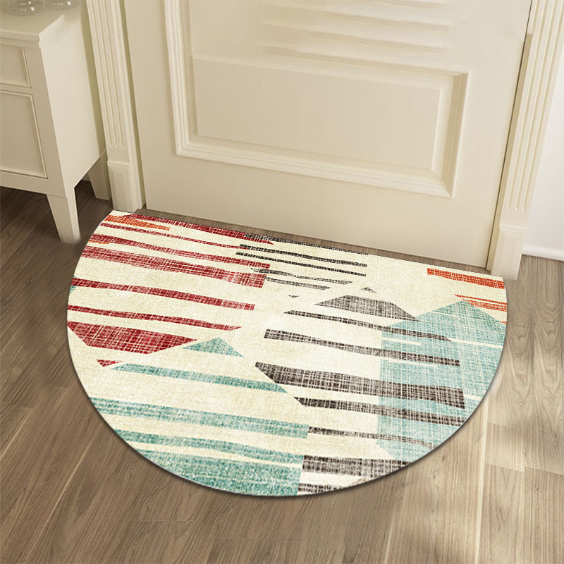 Geometric Patterned Half-Round Area Mat
