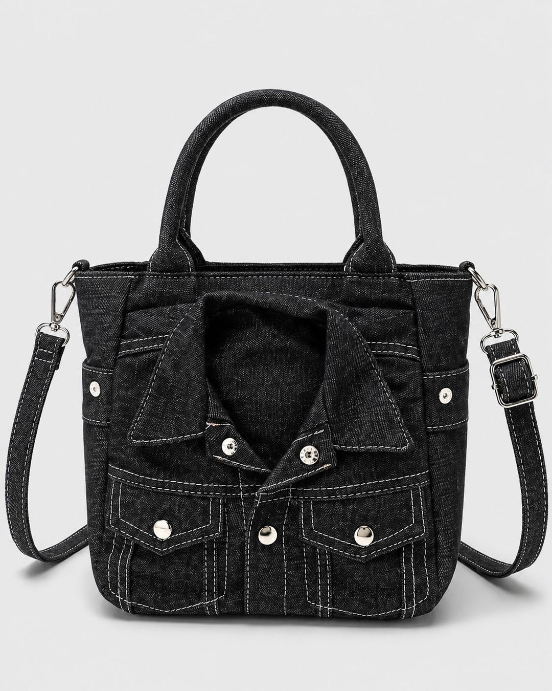 Denim-Style Tote Bag