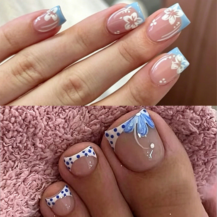Artificial nail set with decorative flower and spring motifs Kalsten