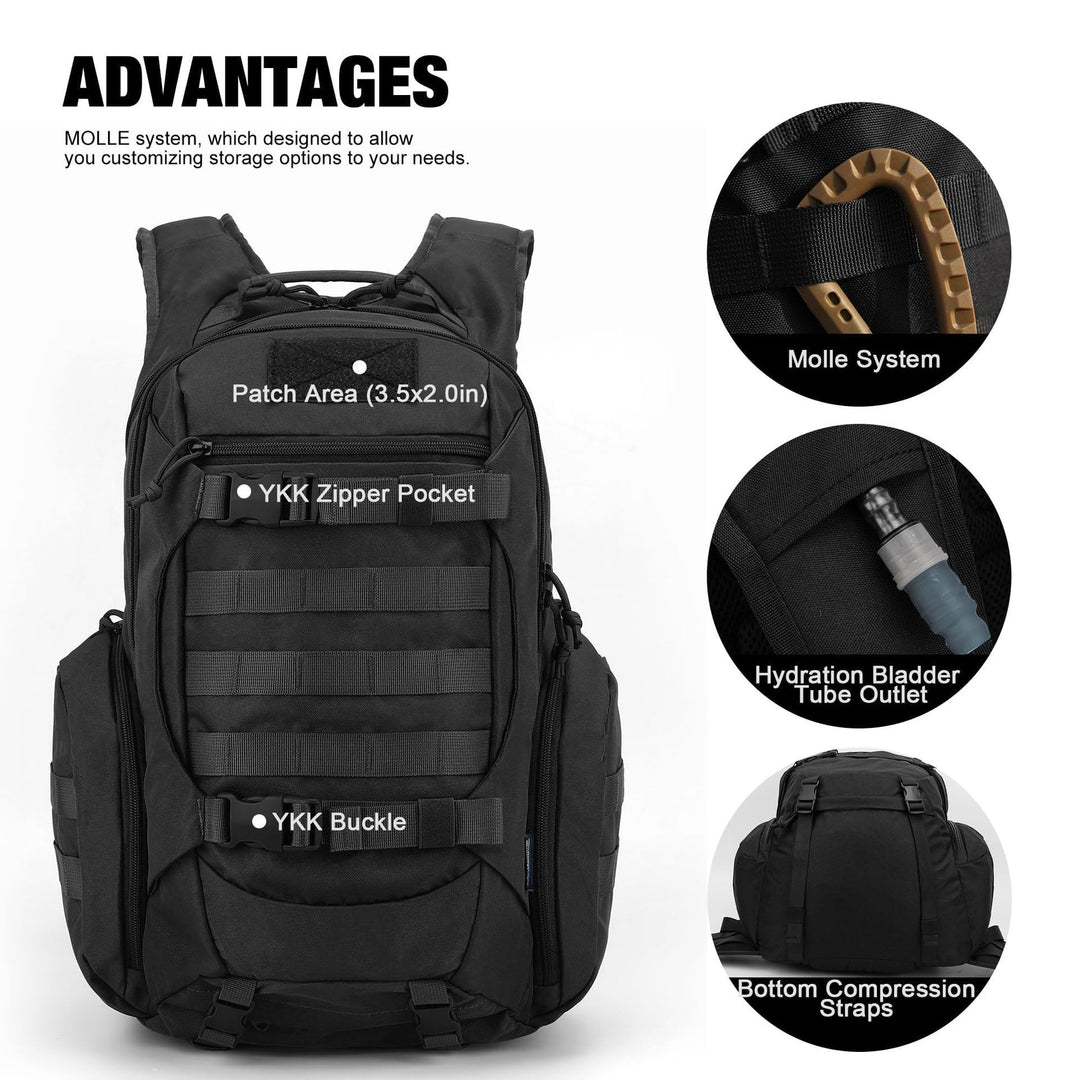 Tactical backpack with high-quality carrying system and versatile compartments Kalsten
