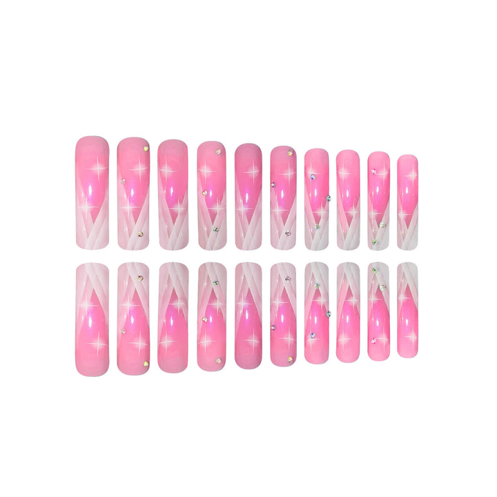 Decorative Stiletto Press-On Nails with Rhinestone Accents Kalsten