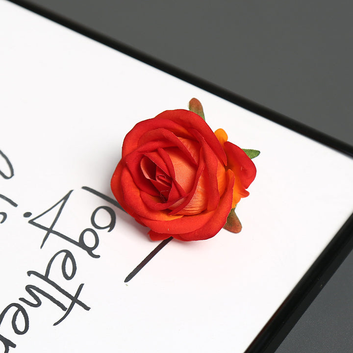 Elegant Silk Rose Pin for Decorative Use