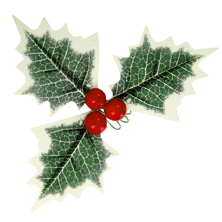 Decorative Christmas mistletoe branches with golden berries