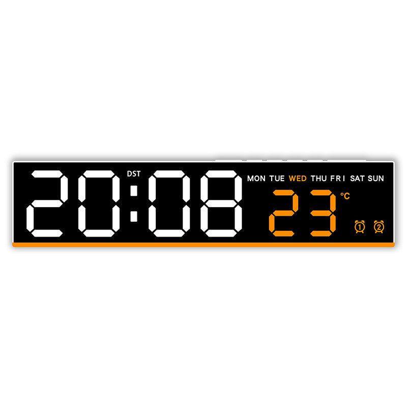 Digital wall clock with large LED digits and temperature display Kalsten